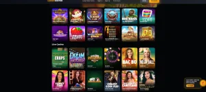 Lucky Mister slot lobby showing slot titles and provider labels