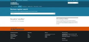 UK Gambling Commission public register search used to check Lucky Mister licensing status